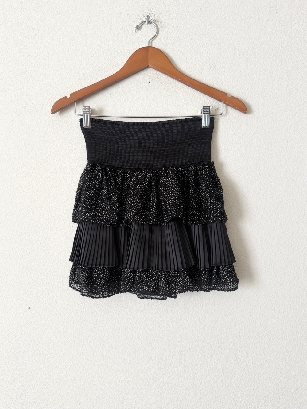 Ramy Brook MEDIUM Becky ruffled layered mini Aline skirt